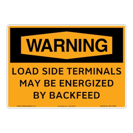 OSHA Compliant Warning/Load Side Terminals Safety Signs Outdoor Weather Tuff Plastic (S2) 10 X 7